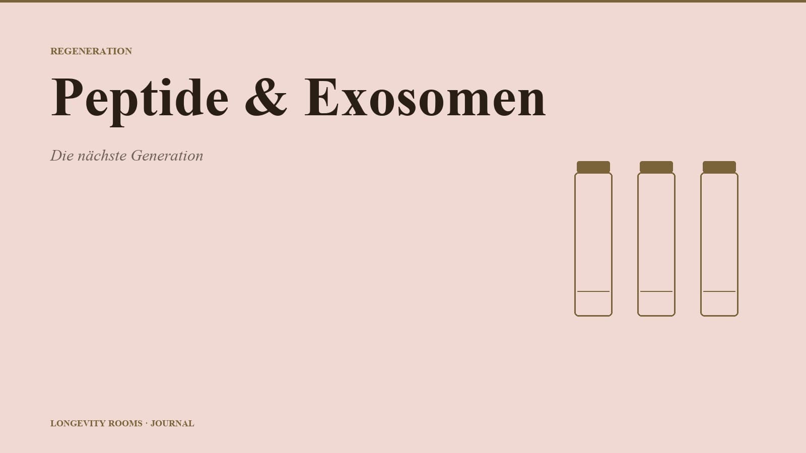 Editorial Illustration — Peptid- und Exosomen-Vials